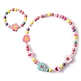 Mengonee Kinder-Cartoon-Halskette, bunter Tier-Kind-Schmuck, Blumen-Perlen, modisches...