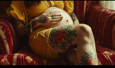 Schwangere mit tattoo