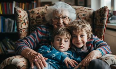 Pflegebedürftige Oma wohnt bei ihren Enkelkindern