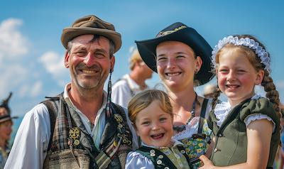 Familie in typisch friesischer Tracht