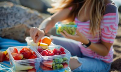 gesunder snack für ausflug obst unterwegs picknick