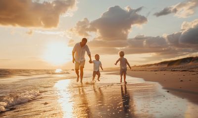 familie am strand in daenemark urlaub mit kindern