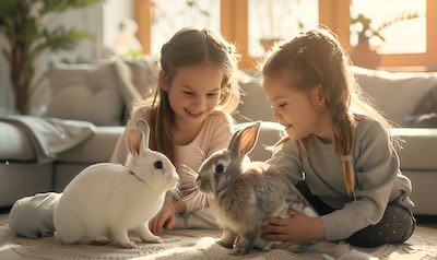 kaninchenhaltung familie wohnzimmer auslauf